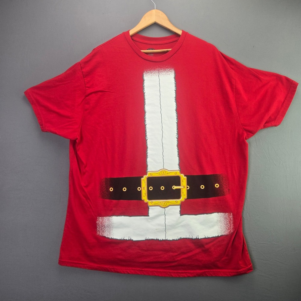 Holiday Time Santa Suit T-Shirt 3XL Red Graphic Print Christmas Costume Tee